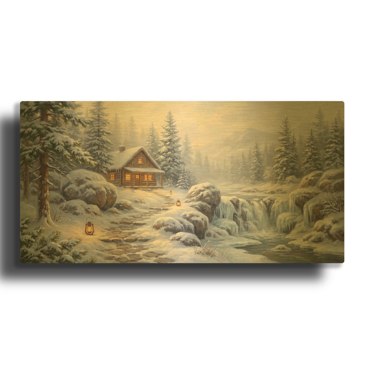 'Frozen Waterfall' By Veve Gold Metal Wall Art