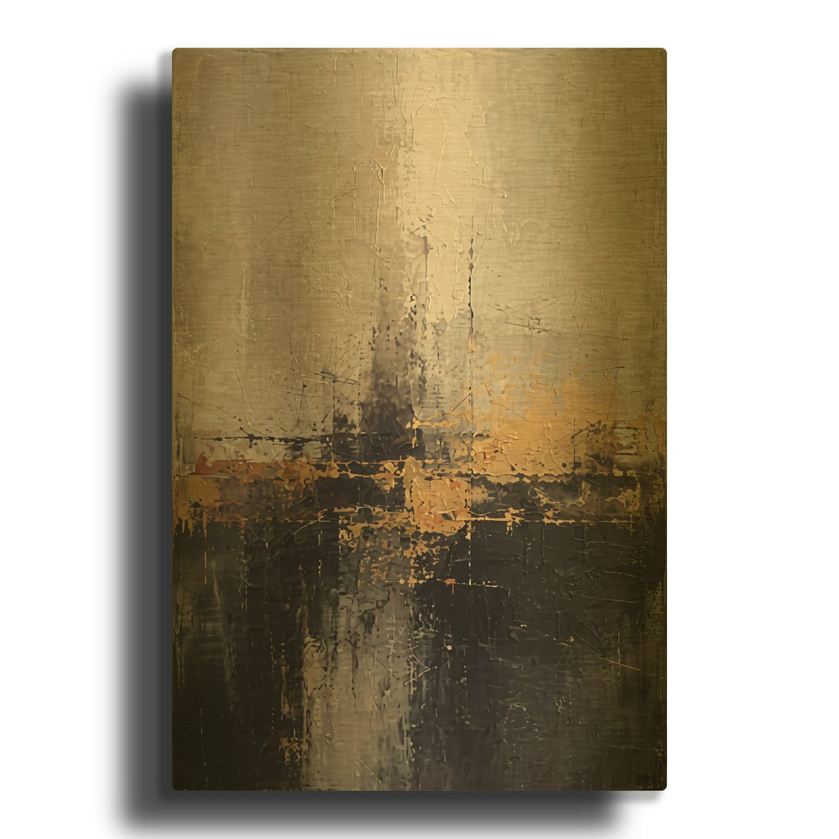 'Gilded Horizon' By Veve Gold Metal Wall Art
