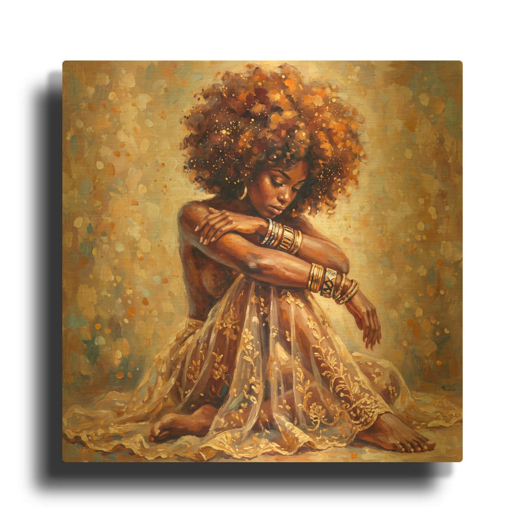'Golden Afro Soul I' By Veve Gold Metal Wall Art