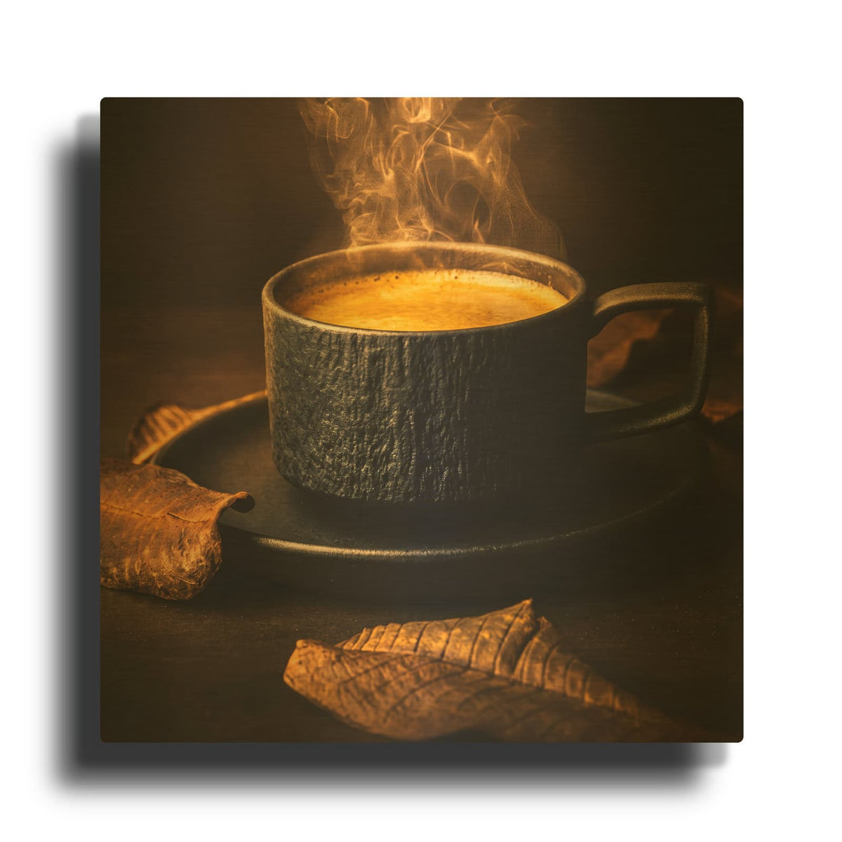 'Golden Hour Coffee' By Veve Gold Metal Wall Art