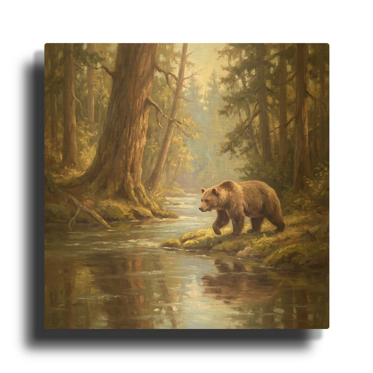 'Guardian of the Quiet Stream' By Veve Gold Metal Wall Art