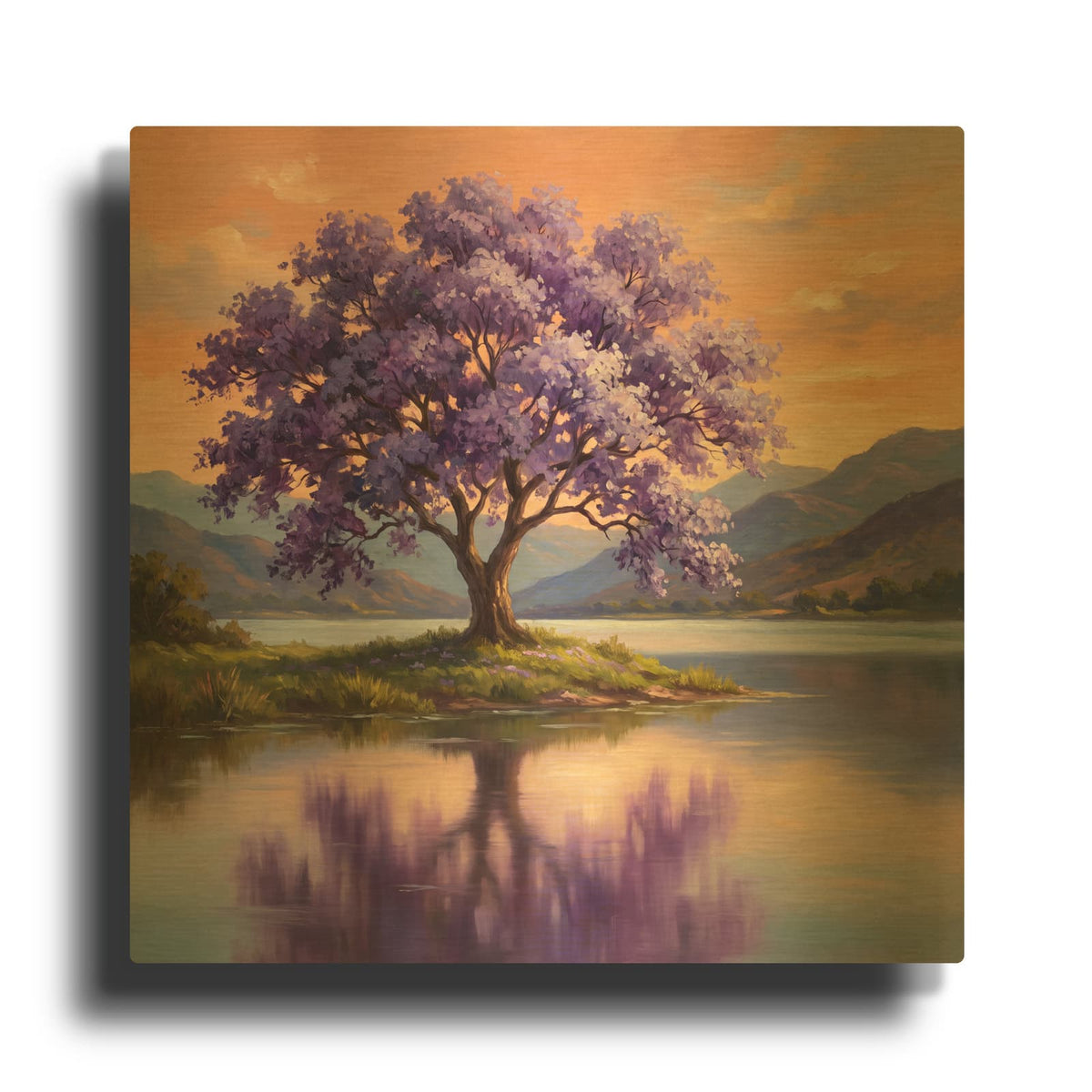 'Jacaranda Dreams' By Veve Gold Metal Wall Art