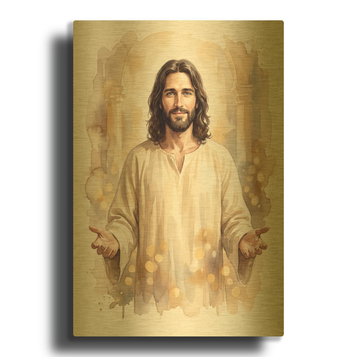 'Jesus Blessing' By Veve Gold Metal Wall Art