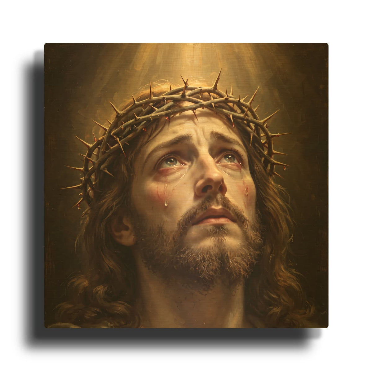 'Jesus Christ Portrait' By Veve Gold Metal Wall Art