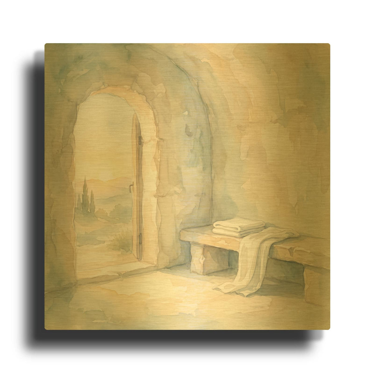 'Jesus Empty Tomb' By Veve Gold Metal Wall Art