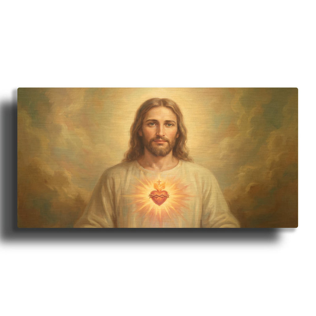 'Jesus Sacred Heart' By Veve Gold Metal Wall Art