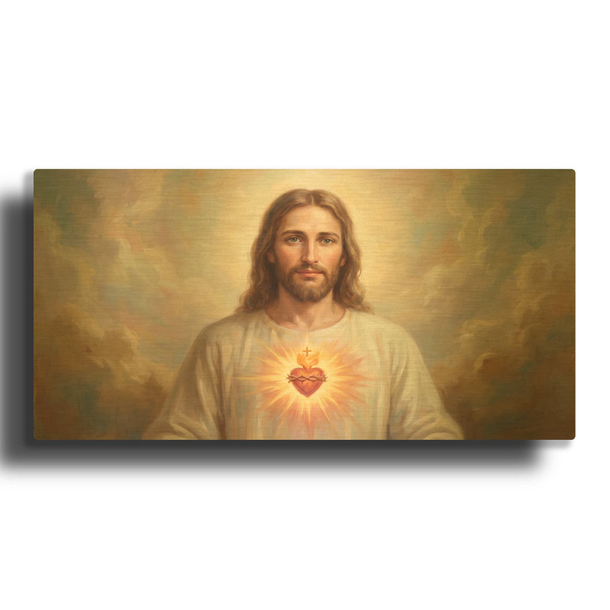 'Jesus Sacred Heart' By Veve Gold Metal Wall Art
