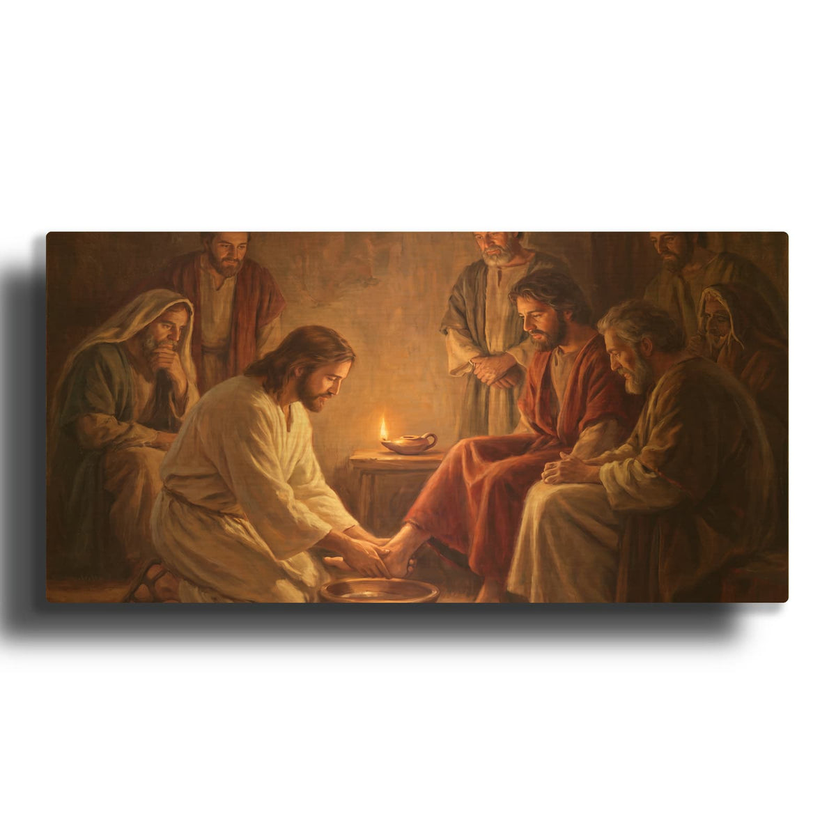 'Jesus Washing Peter's Feet' By Veve Gold Metal Wall Art