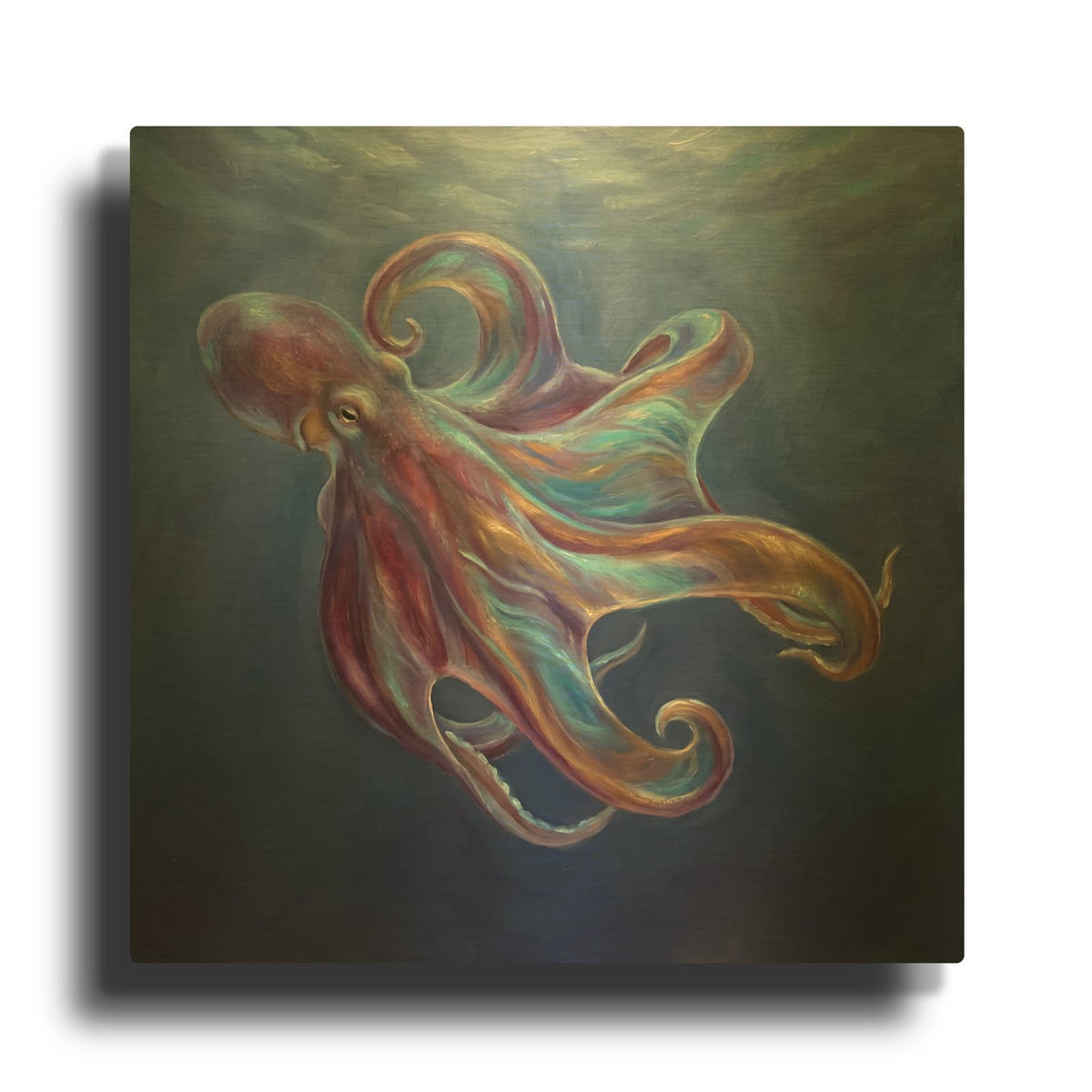 'Jewel Toned Blanket Octopus II' By Veve Gold Metal Wall Art