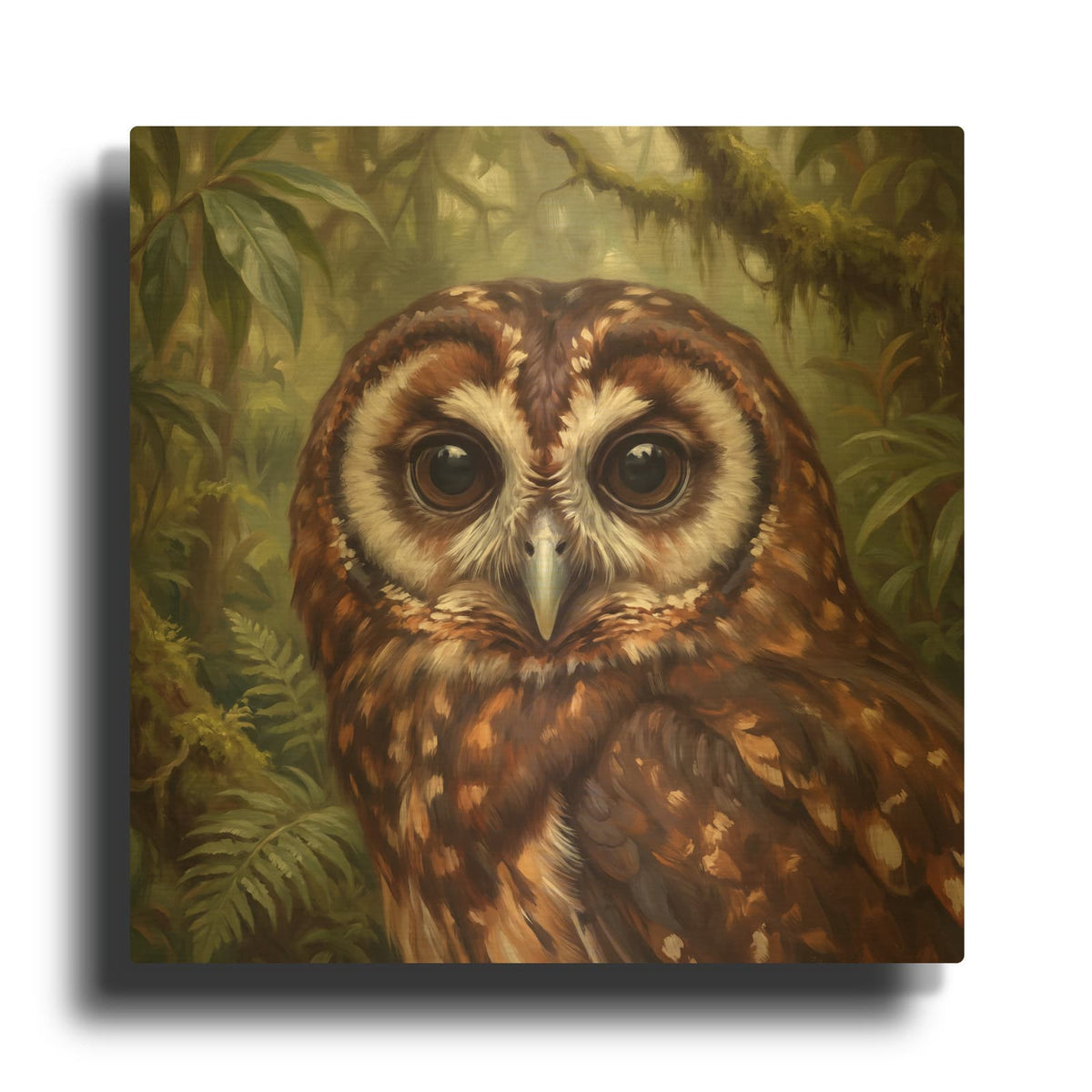 'Jungle Owl' By Veve Gold Metal Wall Art