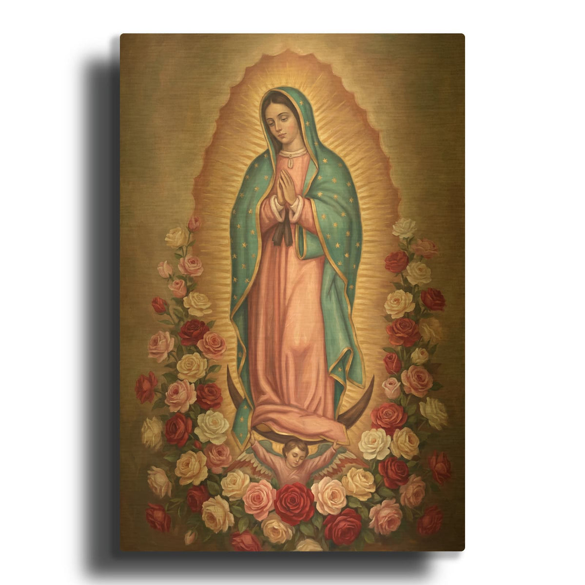 'Lady Guadalupe' By Veve Gold Metal Wall Art