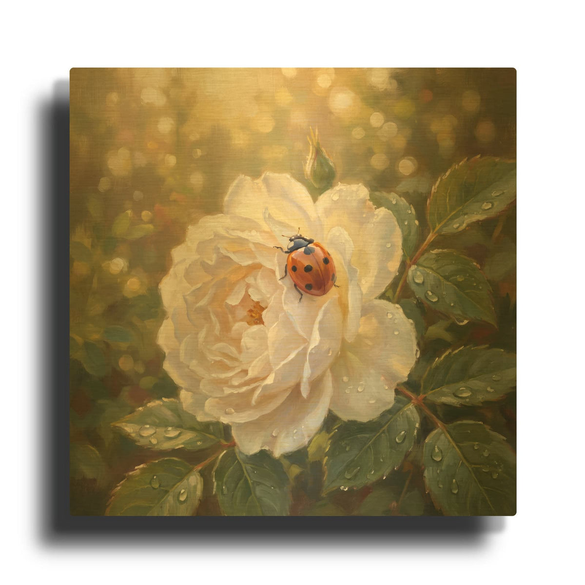 'Ladybug' By Veve Gold Metal Wall Art