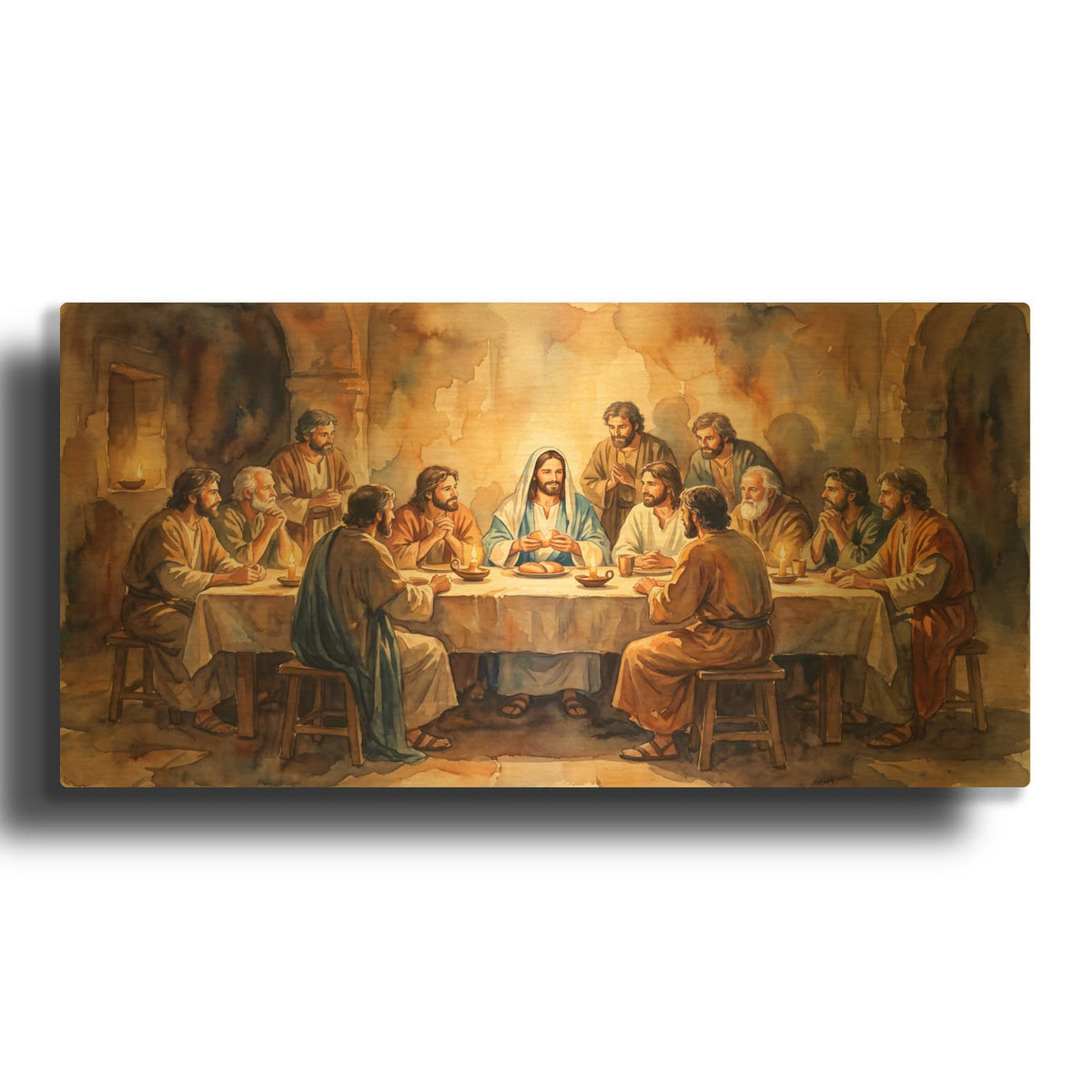 'Last Supper II' By Veve Gold Metal Wall Art