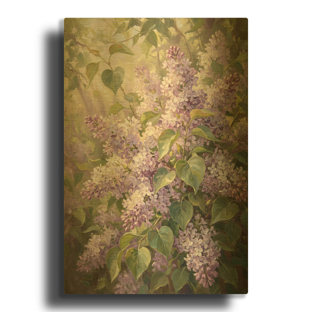 'Lilac Whisper Cluster' By Veve Gold Metal Wall Art
