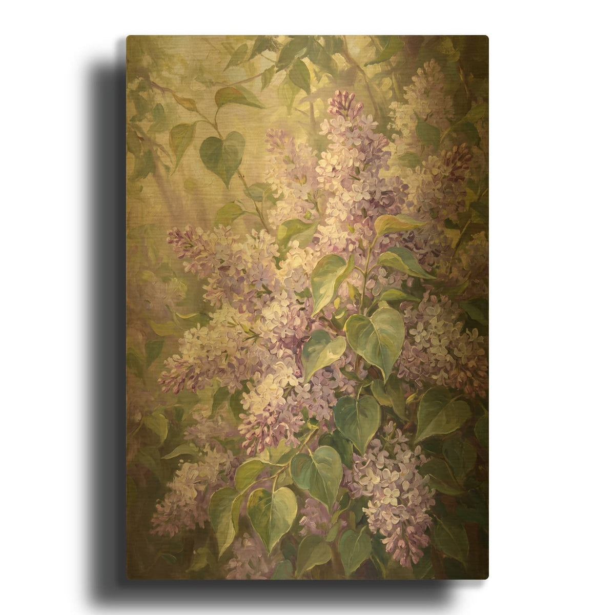'Lilac Whisper Cluster' By Veve Gold Metal Wall Art
