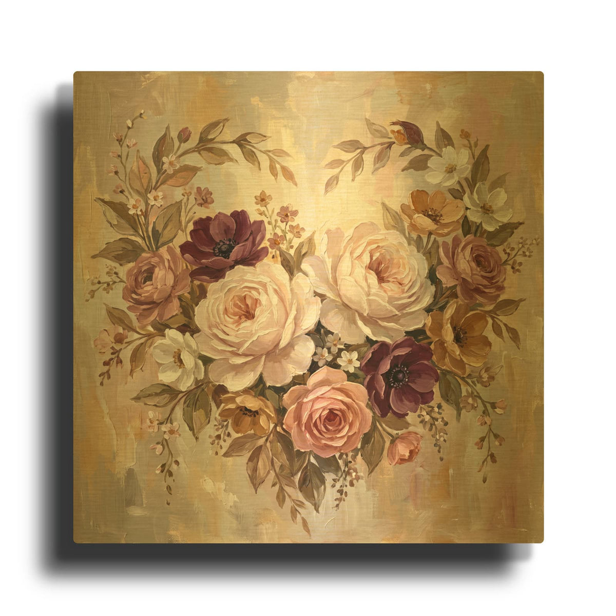 'Love Bloom' By Veve Gold Metal Wall Art