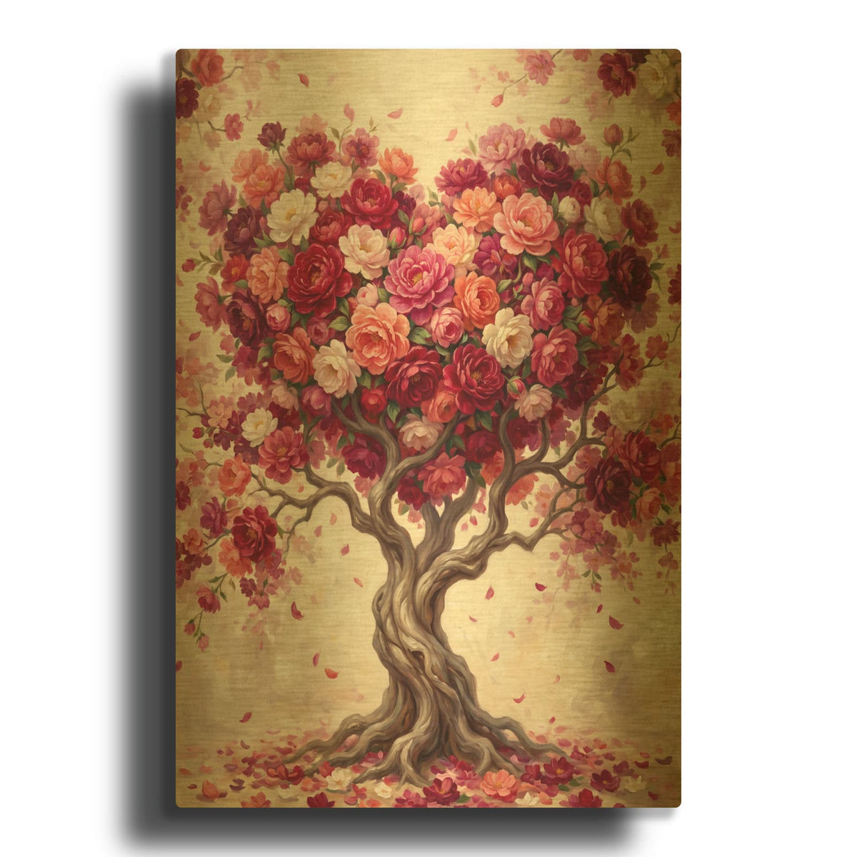 'Magnificent Heart Tree' By Veve Gold Metal Wall Art