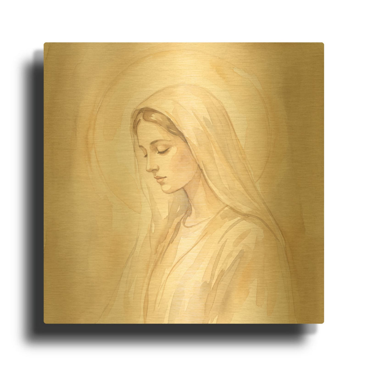 'Mary Portrait' By Veve Gold Metal Wall Art