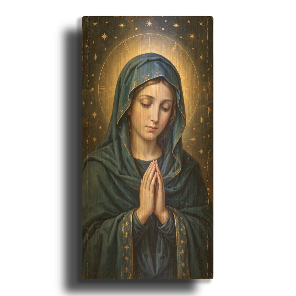 'Mary Prayer' By Veve Gold Metal Wall Art