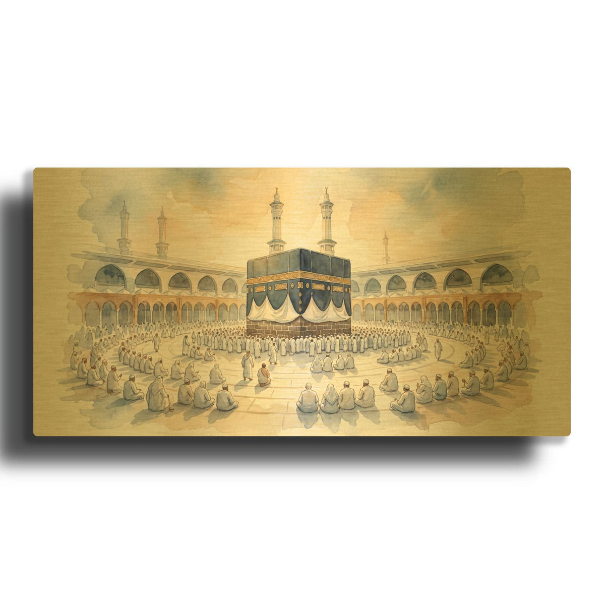 'Mecca Kaaba' By Veve Gold Metal Wall Art