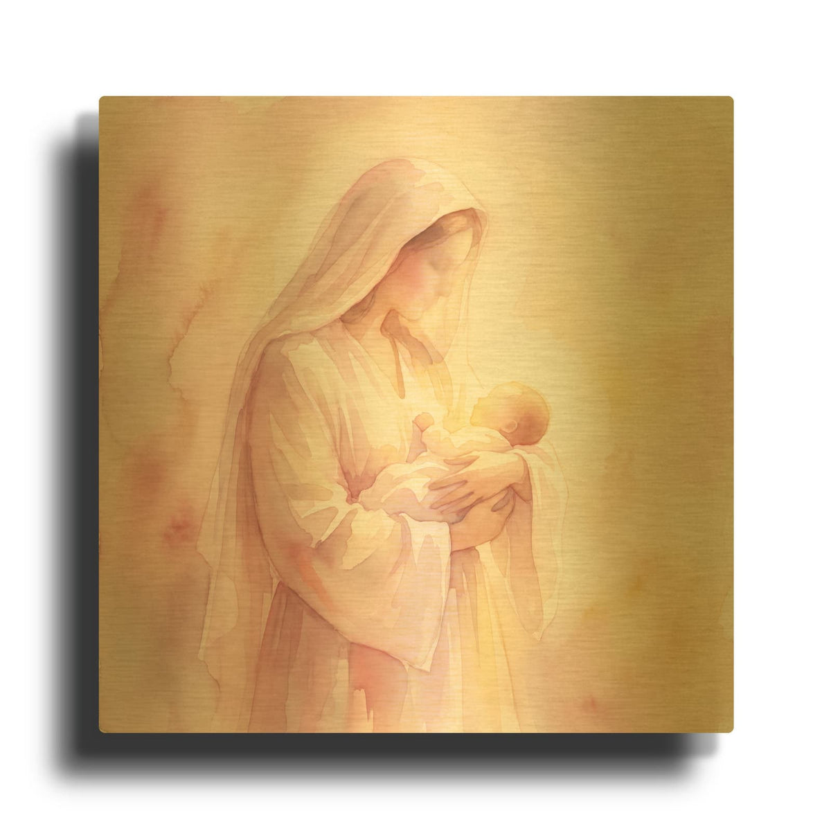 'Mother and Child' By Veve Gold Metal Wall Art
