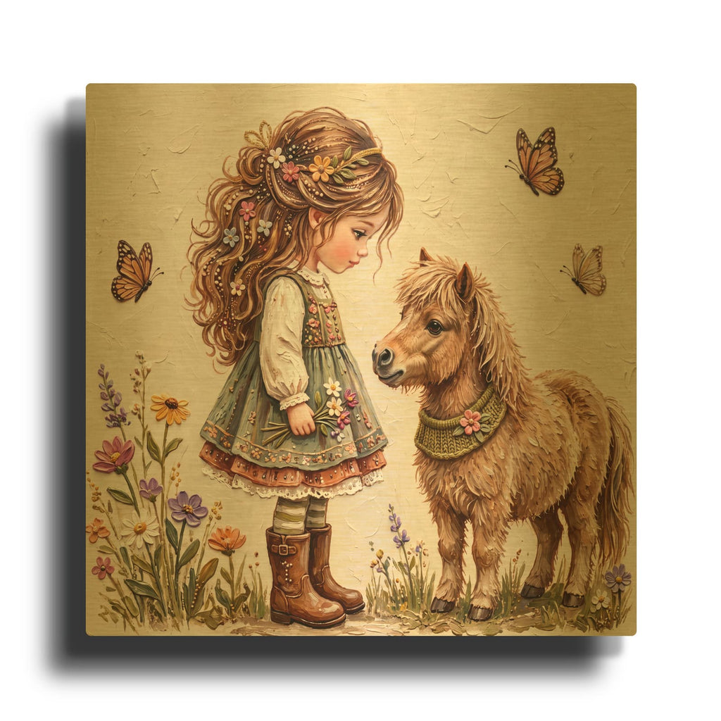 'My Best Friend III' By Veve Gold Metal Wall Art