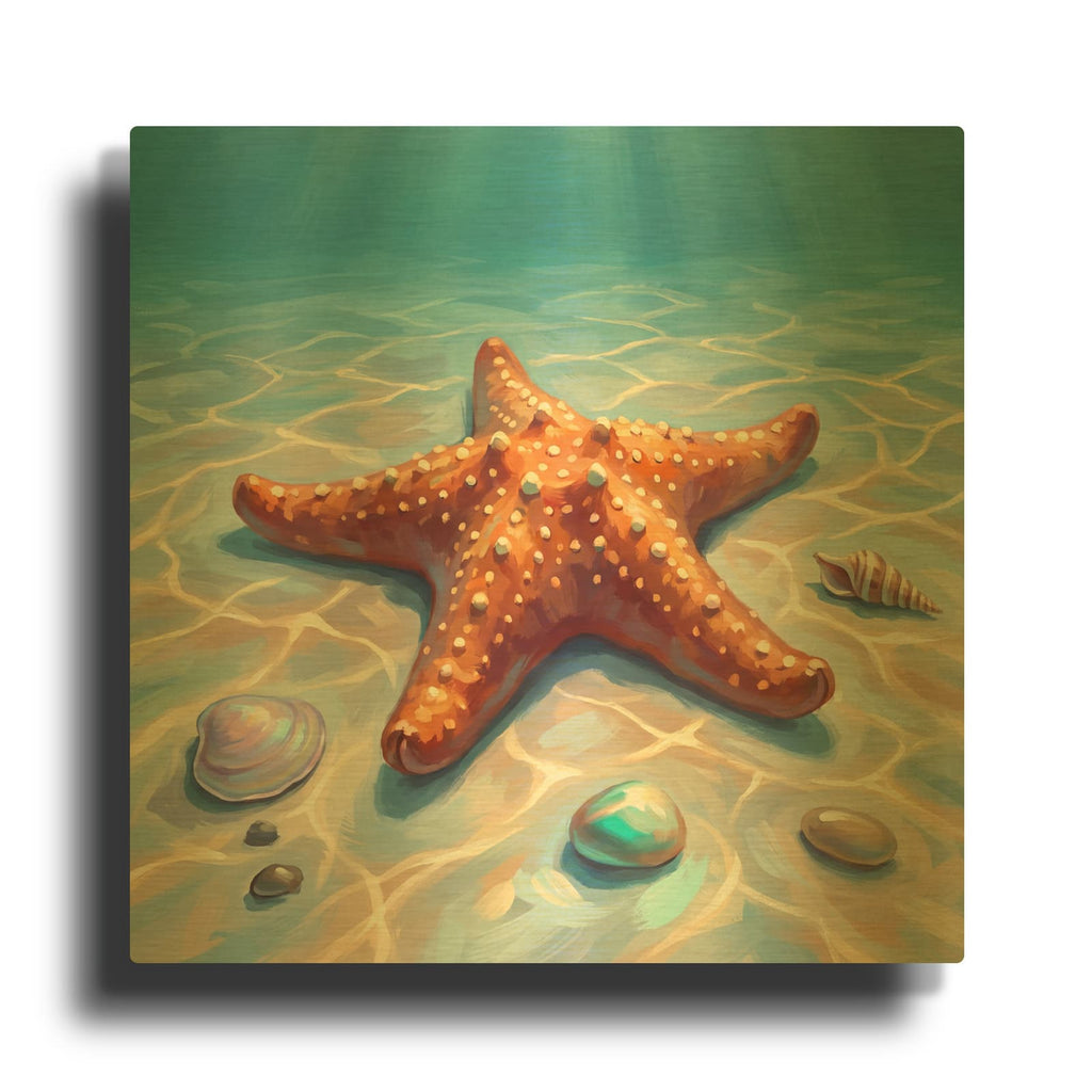 'One Starfish' By Veve Gold Metal Wall Art
