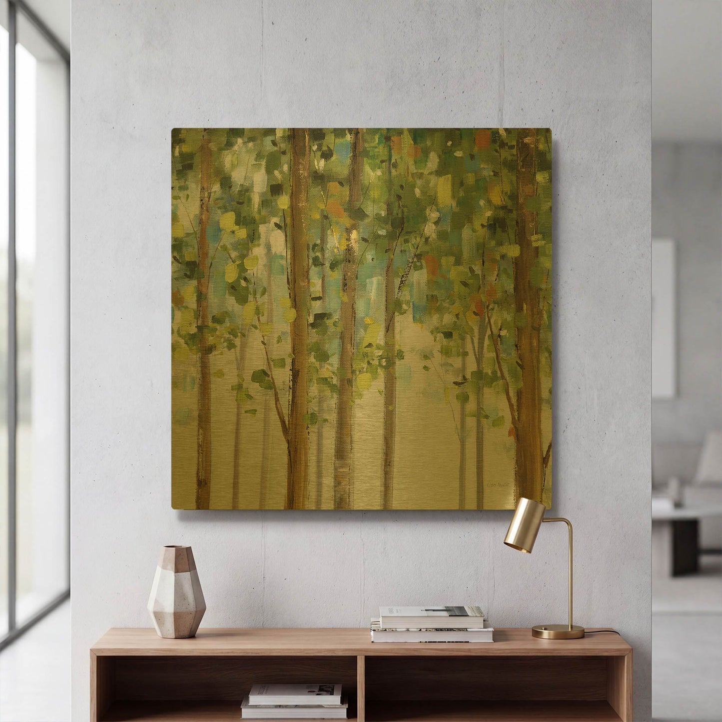 'Forest Study' By Lisa Audit Gold Metal Wall Art