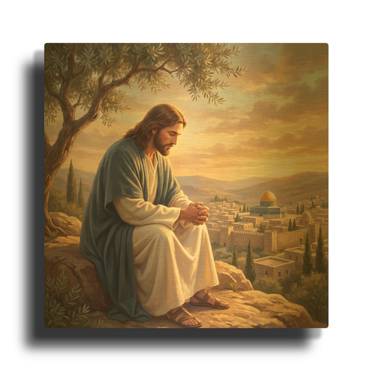 'Prayer in Gethsemate' By Veve Gold Metal Wall Art