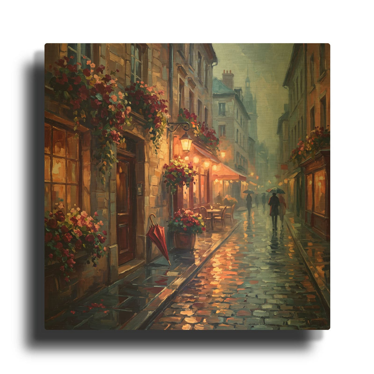 'Rainy Day' By Veve Gold Metal Wall Art