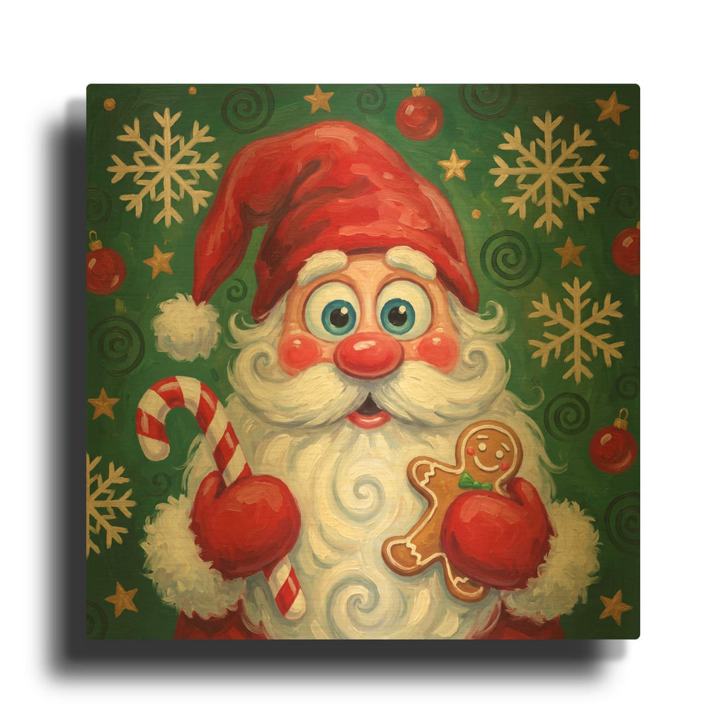 'Santa's Sweet Christmas' By Veve Gold Metal Wall Art