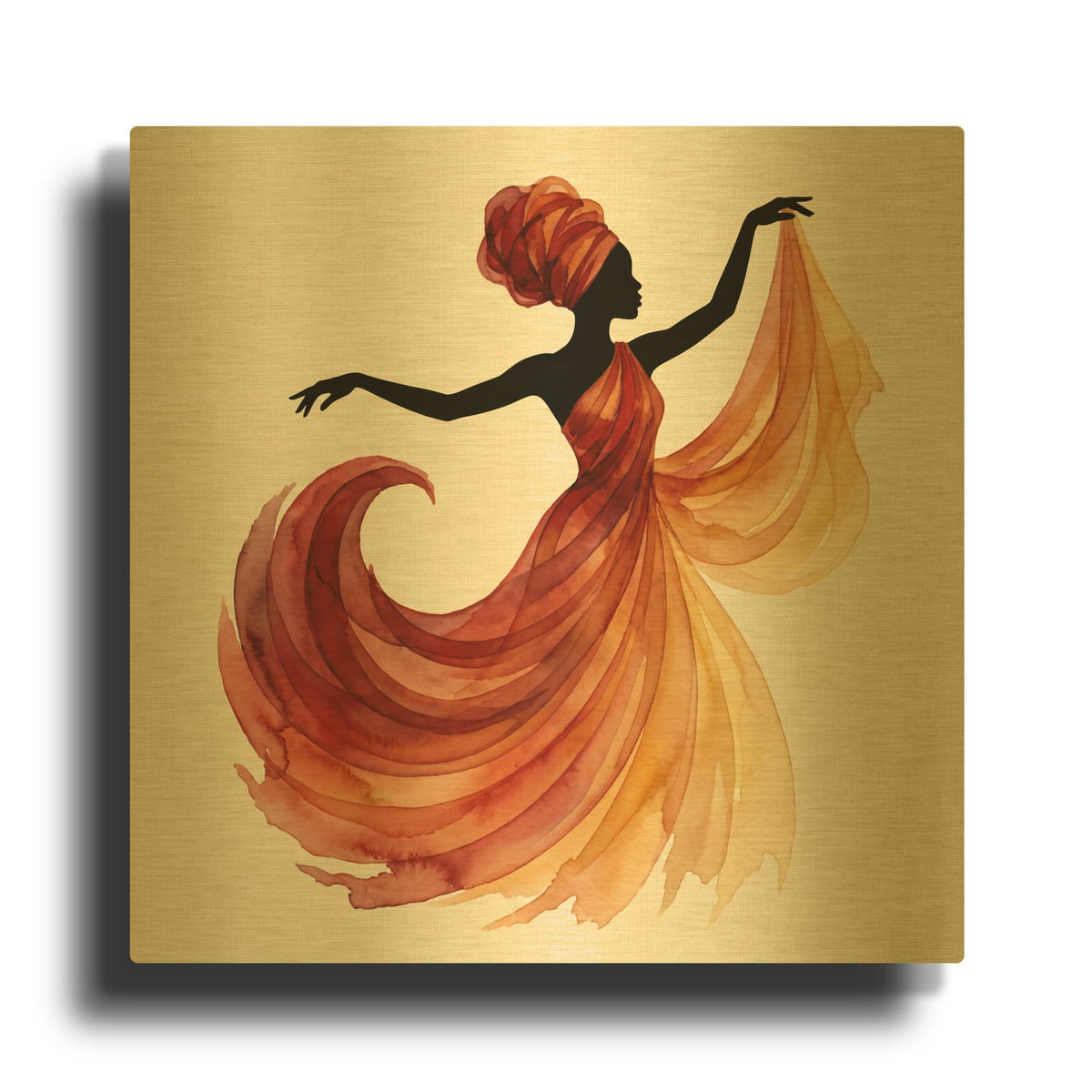 'Soul in Motion' By Veve Gold Metal Wall Art