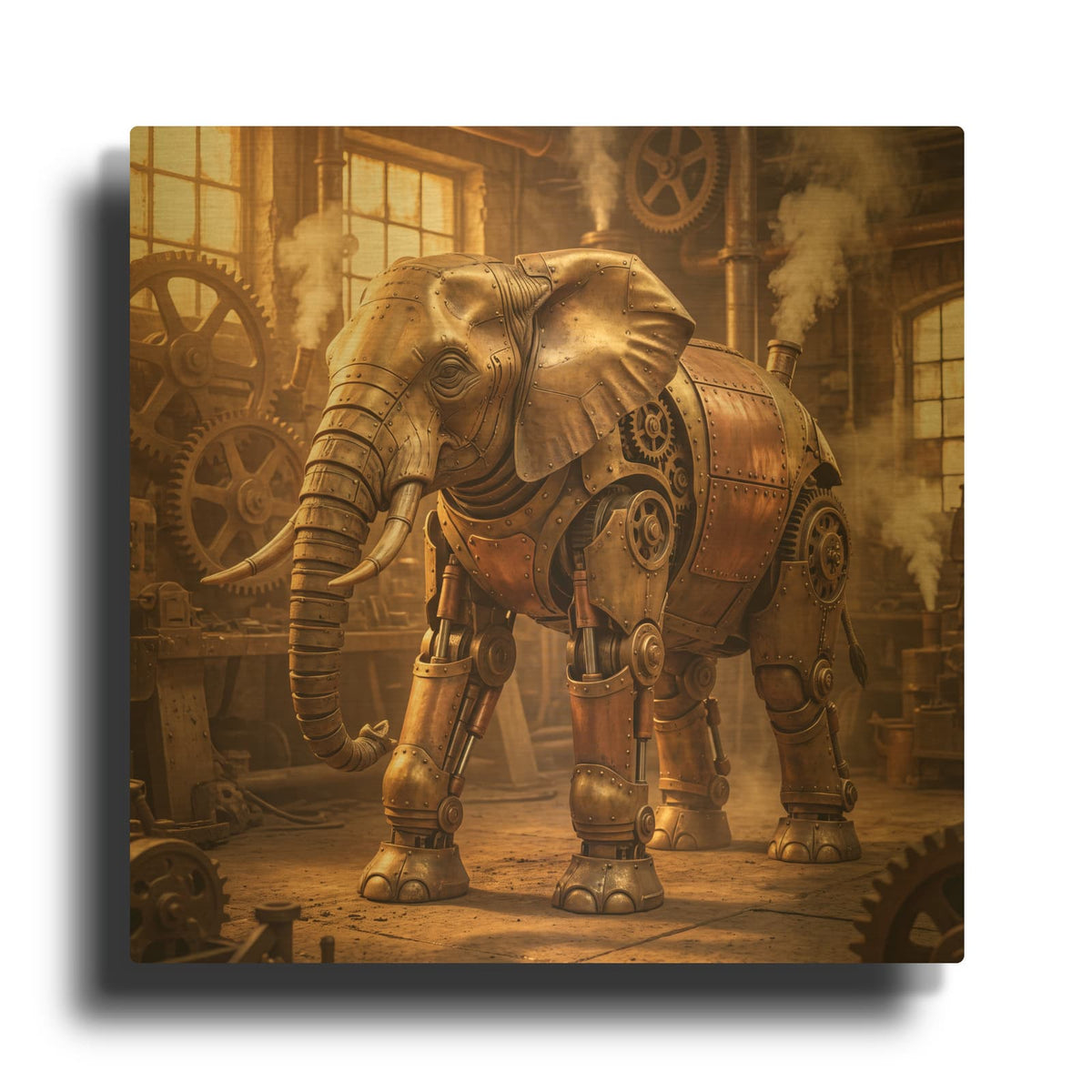 'Steampunk Dragon' By Veve Gold Metal Wall Art