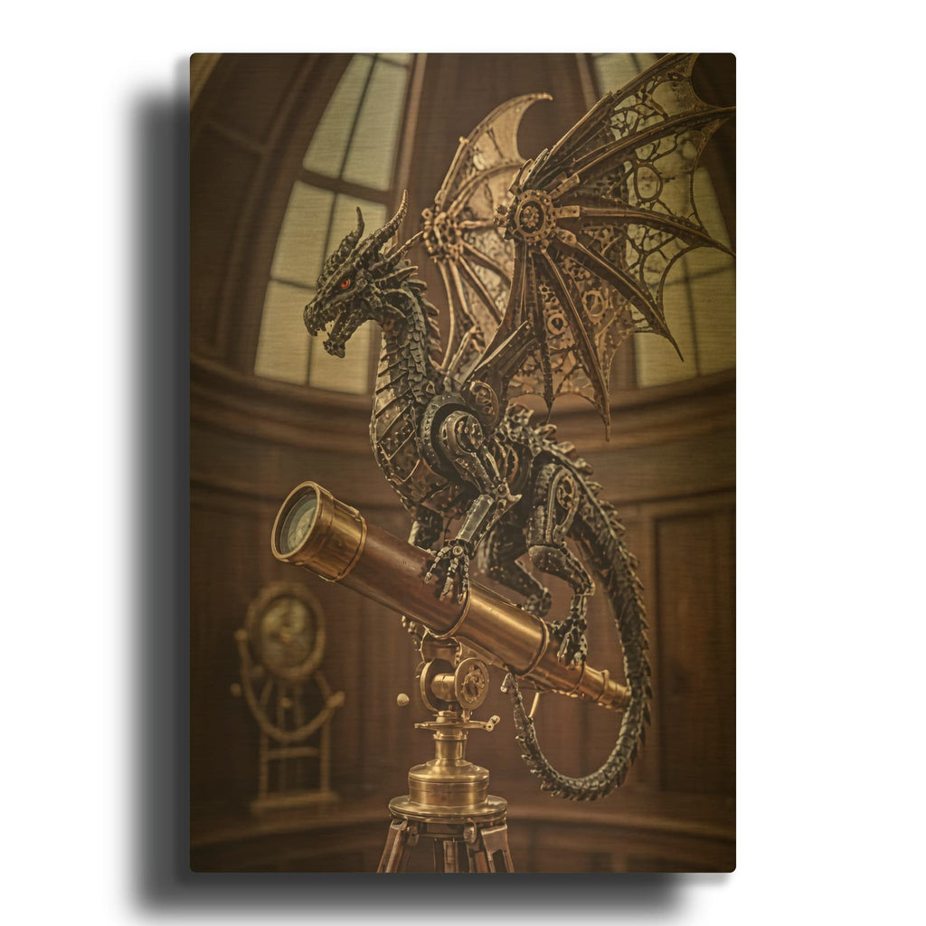'Steampunk Dragonfly Spiked Cathedral' By Veve Gold Metal Wall Art