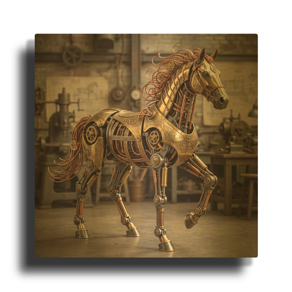 'Steampunk Horse Workshop Mane' By Veve Gold Metal Wall Art