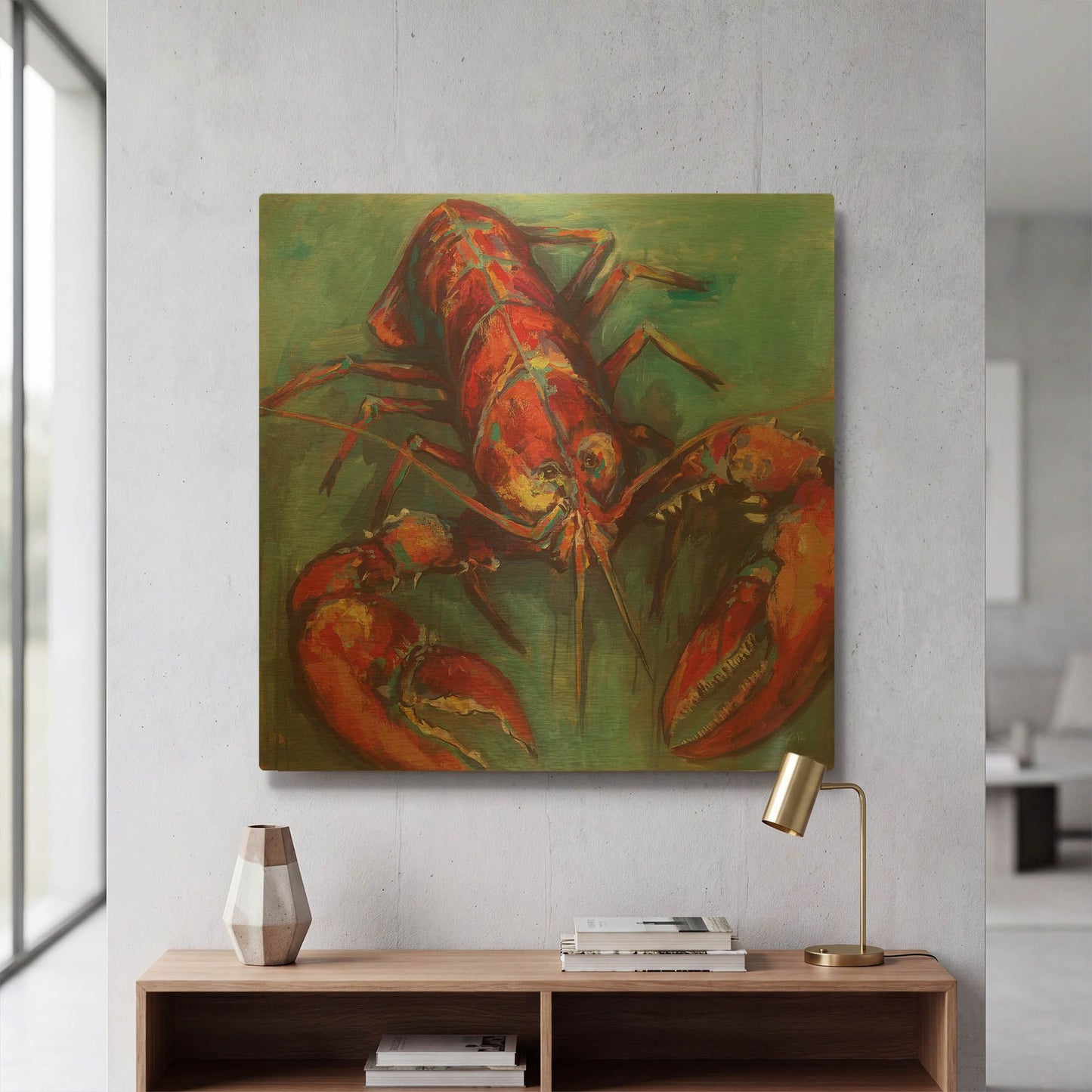'Lobster' By Jeanette Vertentes Gold Metal Wall Art