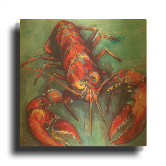 'Lobster' By Jeanette Vertentes Gold Metal Wall Art