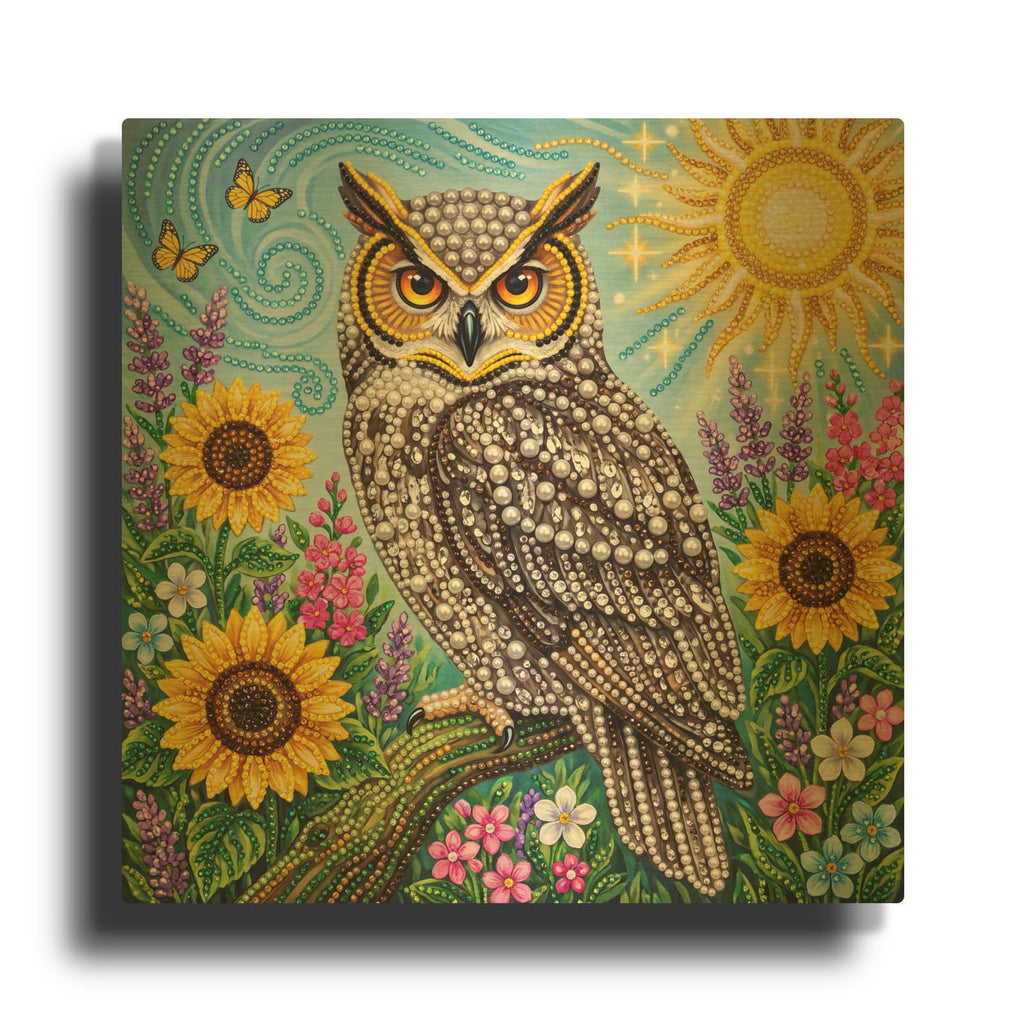 'Summer Owl' By Veve Gold Metal Wall Art