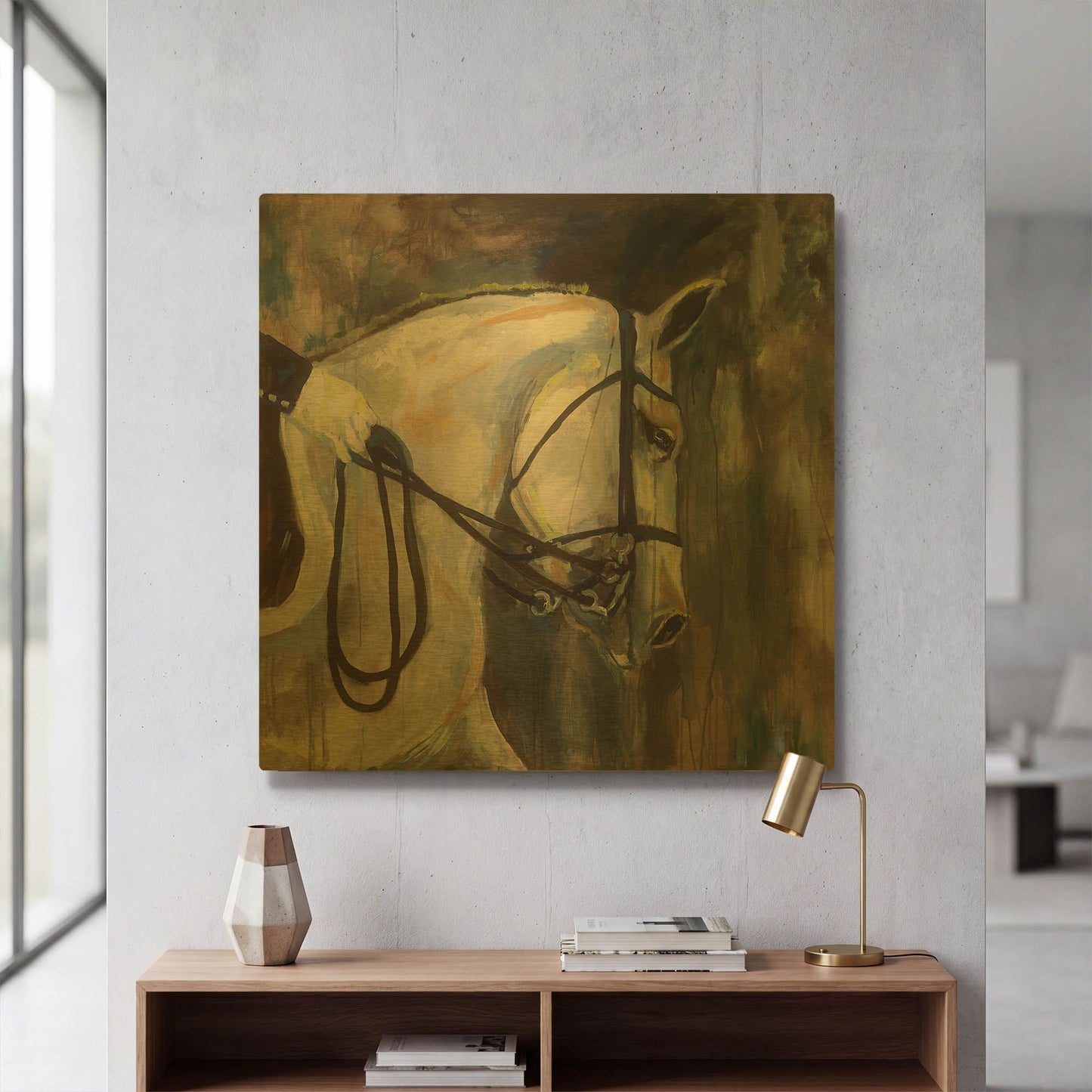 'Dressage' By Jeanette Vertentes Gold Metal Wall Art