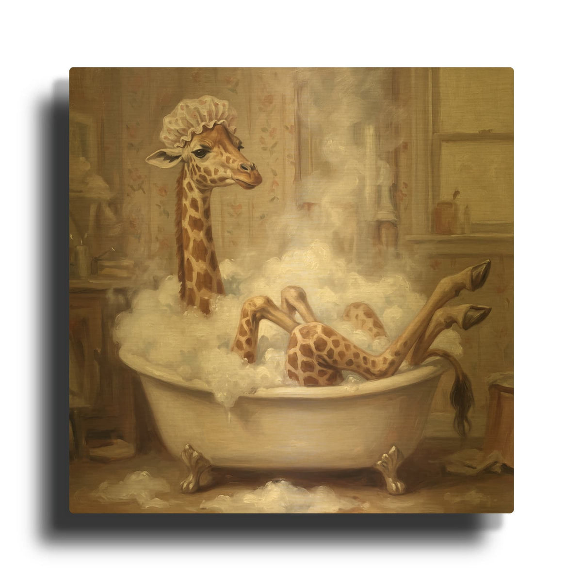 'The Long Bath' By Veve Gold Metal Wall Art
