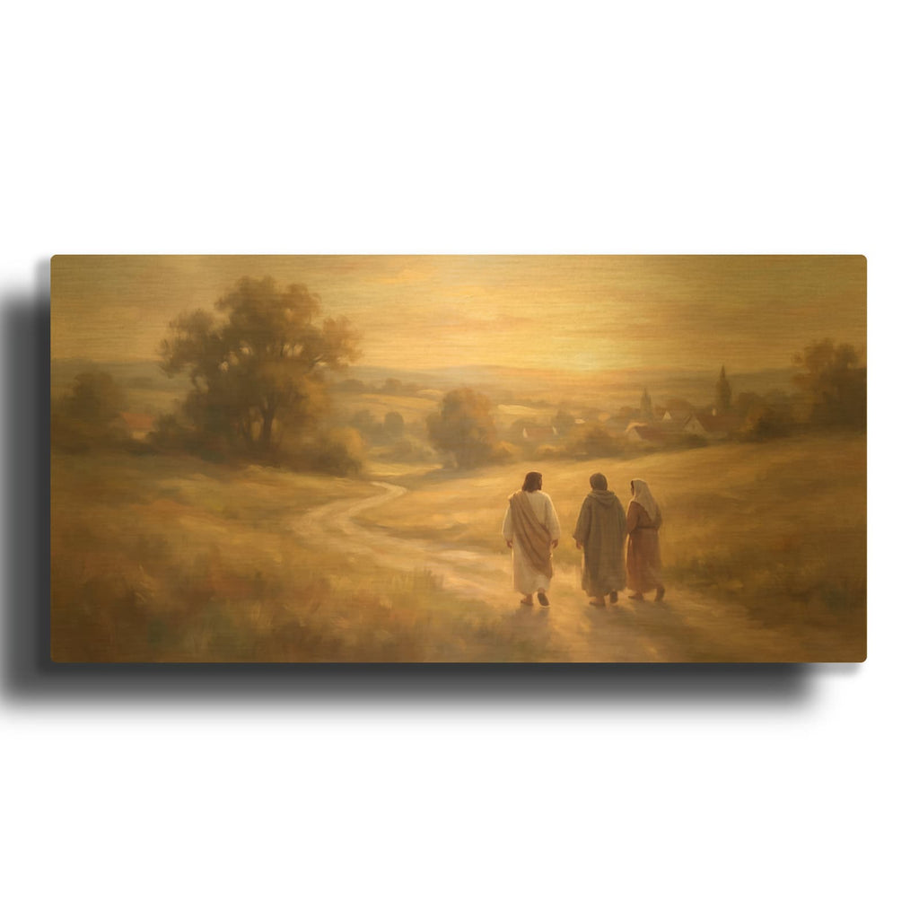 'The Road to Emmaus' By Veve Gold Metal Wall Art