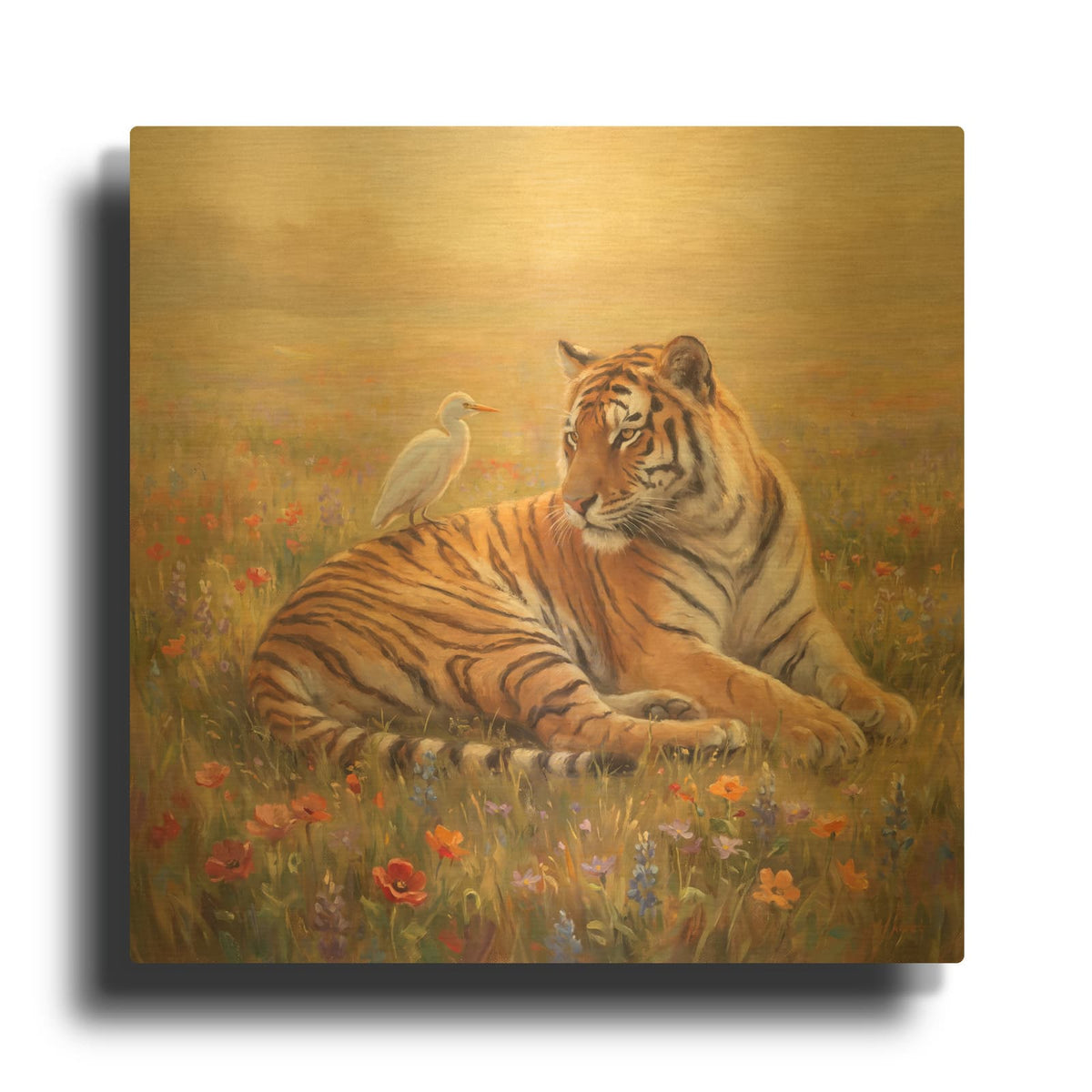 'The Watchful Guardian' By Veve Gold Metal Wall Art