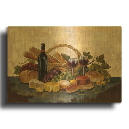 'Tuscan Evening Wine' By Silvia Vassileva Gold Metal Wall Art
