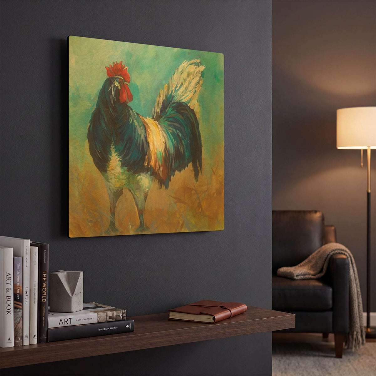 'Cocky' By Jeanette Vertentes Gold Metal Wall Art
