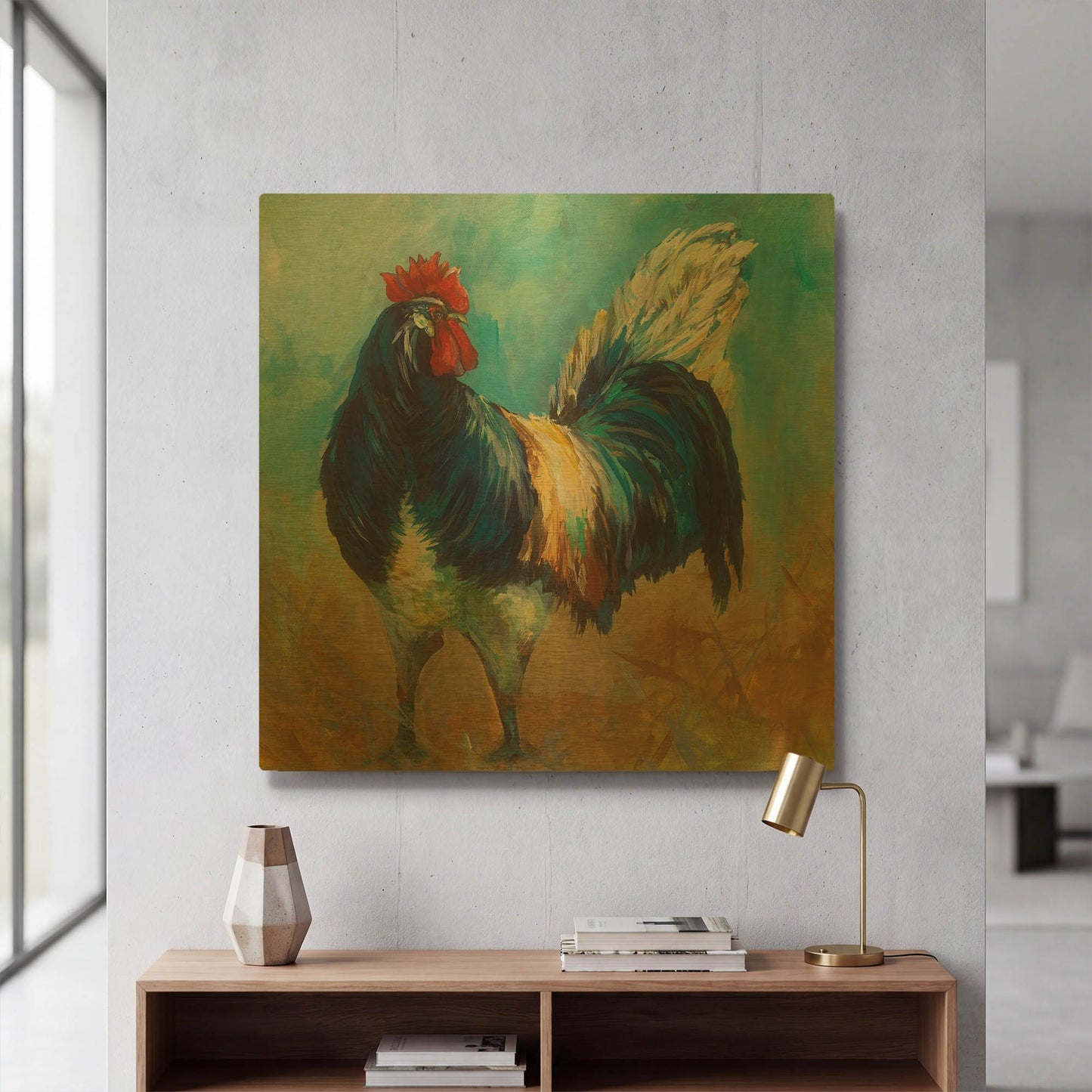 'Cocky' By Jeanette Vertentes Gold Metal Wall Art