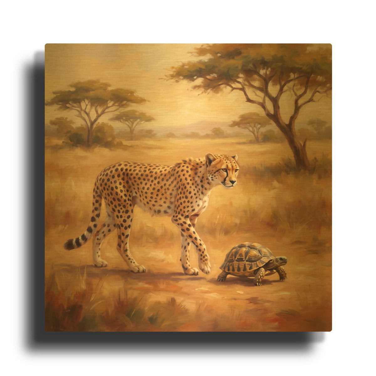 'Unexpected Friendship Fast and Slow' By Veve Gold Metal Wall Art