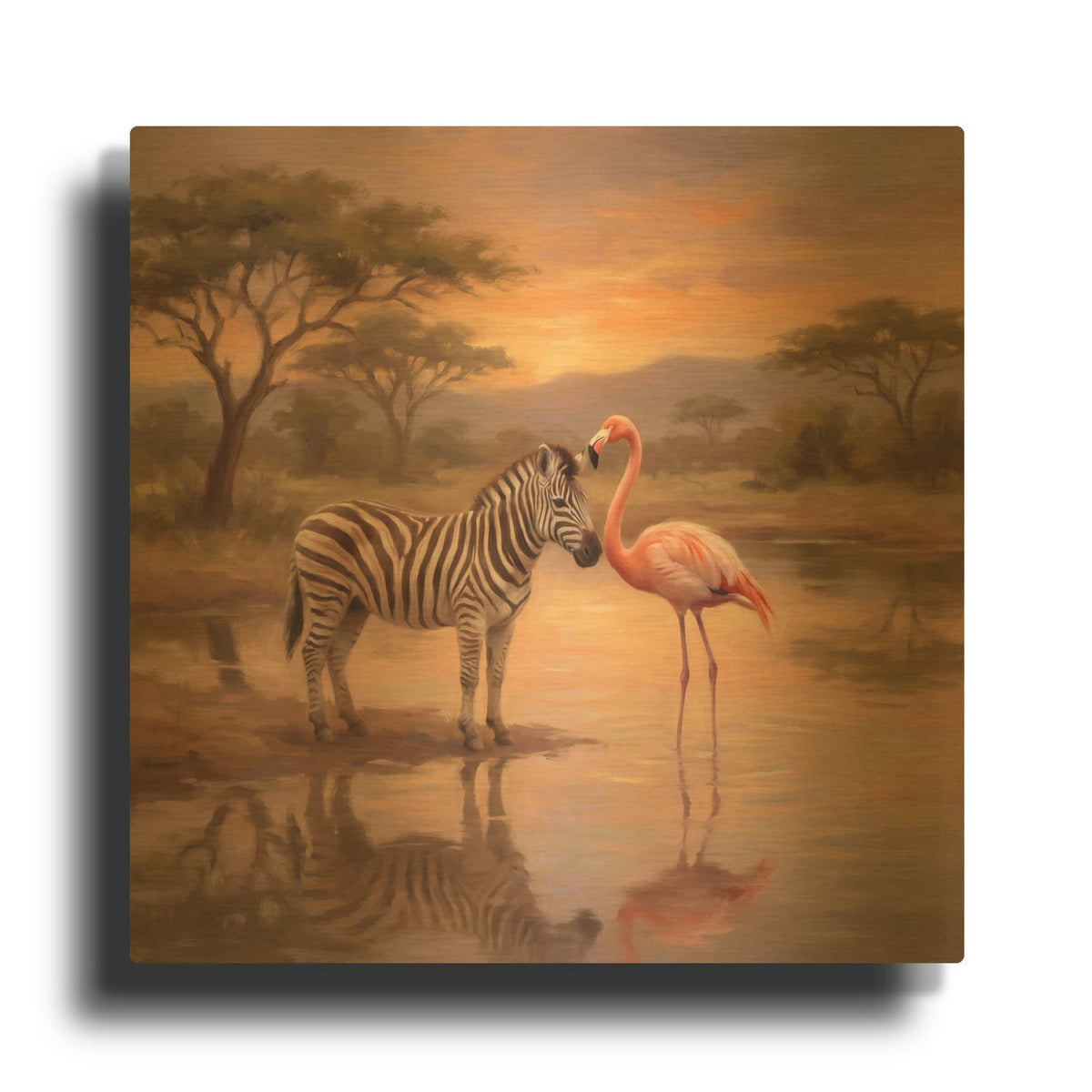 'Unexpected Friendship Stripes and Pink' By Veve Gold Metal Wall Art