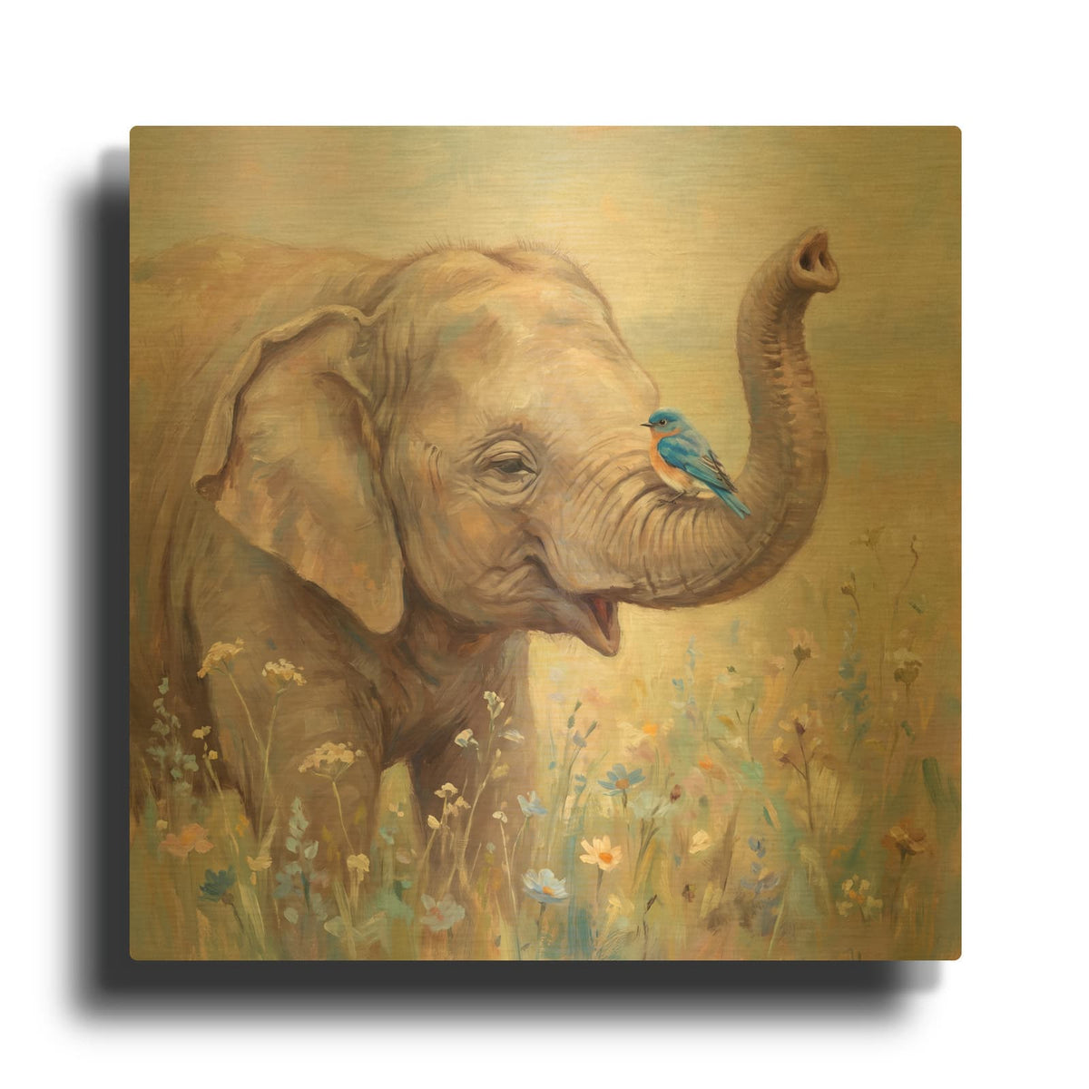 'Unexpected Friendship Trunk Hello' By Veve Gold Metal Wall Art