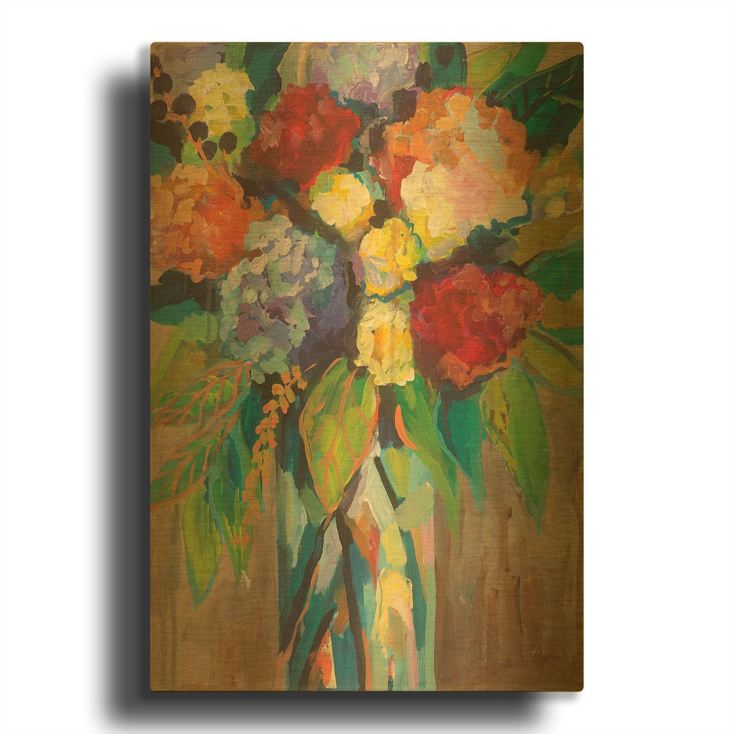 'Colorful' By Jeanette Vertentes Gold Metal Wall Art
