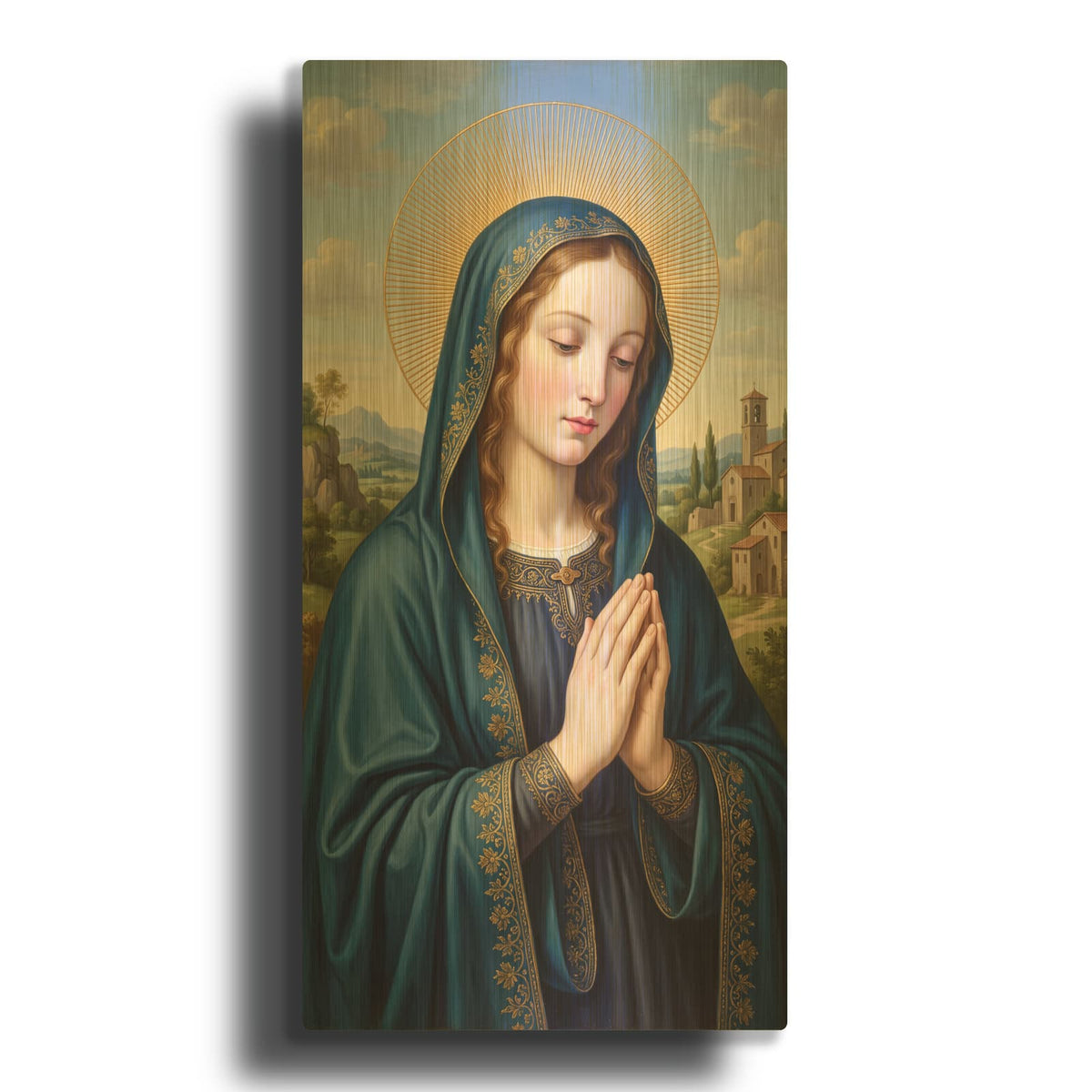 'Virgin Mary' By Veve Gold Metal Wall Art